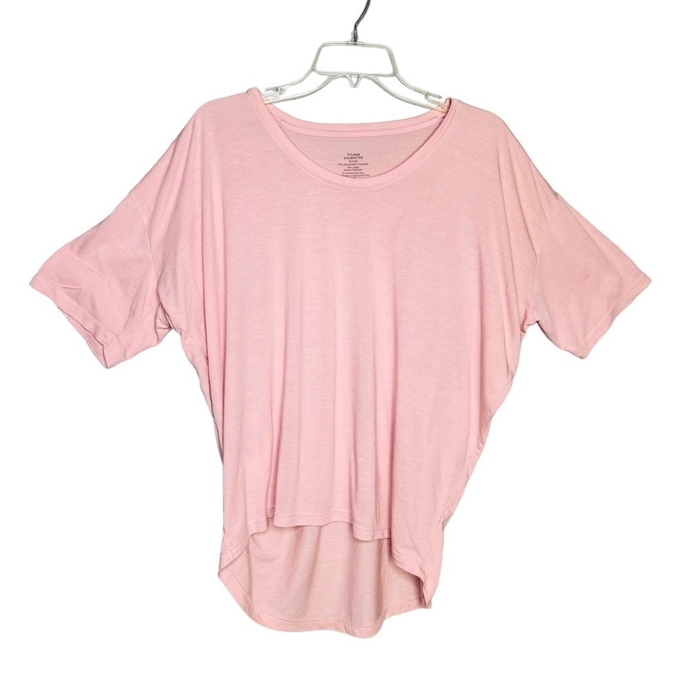 Blush Pink High-Low Short Sleeve Dolman Tee